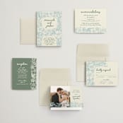 "Bloom" - Wedding Invitations in Waterfall by Kelly Watkins - Invitation Suite
