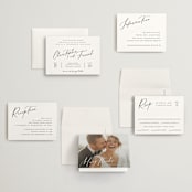 "Beautifully Scripted" - Wedding Invitations in Pearl by Hooray Creative - Invitation Suite