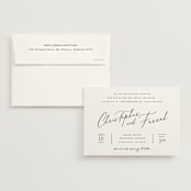 "Beautifully Scripted" - Wedding Invitations in Pearl by Hooray Creative - Invitation with Envelope