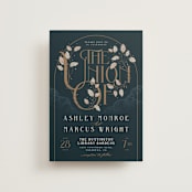 "Deco Garden" - Wedding Invitations in Dusk by GeekInk Design - Front