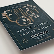 "Deco Garden" - Wedding Invitations in Dusk by GeekInk Design - Detail