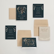 "Deco Garden" - Wedding Invitations in Dusk by GeekInk Design - Invitation Suite