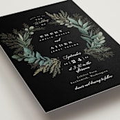 "Forest Crest" - Wedding Invitations in Obsidian by Alethea and Ruth - Detail