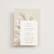 "Pampas & Palms" - Wedding Invitations in Ash by Kaydi Bishop - Front