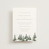 "On the Slopes" - Wedding Invitations in Fog by Mere Paper - Front