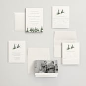"On the Slopes" - Wedding Invitations in Fog by Mere Paper - Invitation Suite
