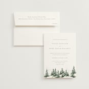 "On the Slopes" - Wedding Invitations in Fog by Mere Paper - Invitation with Envelope