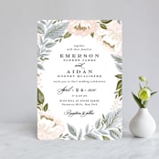 "Peony Floral Frame" - Wedding Invitations in Cornflower by Alethea and Ruth - Front