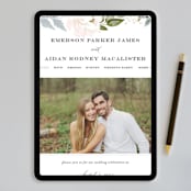 "Peony Floral Frame" - Wedding Invitations in Cornflower by Alethea and Ruth - FREE Wedding Website