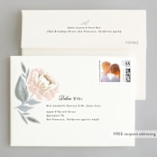 "Peony Floral Frame" - Wedding Invitations in Cornflower by Alethea and Ruth - FREE Recipient Addressing