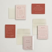 "Jot" - Wedding Invitations in Peach Cream by Snow and Ivy - Invitation Suite