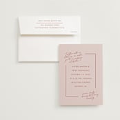 "Jot" - Wedding Invitations in Peach Cream by Snow and Ivy - Invitation with Envelope