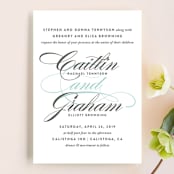 "Cordial Flourish" - Wedding Invitations in Arctic by Olivia Raufman - Front
