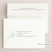 "Cordial Flourish" - Wedding Invitations in Arctic by Olivia Raufman - FREE Recipient Addressing