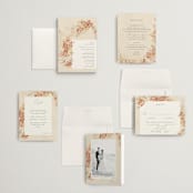 "Falling Foliage" - Wedding Invitations in Stone by Robert and Stella - Invitation Suite