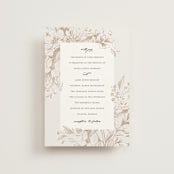 "Sketched Flora" - Wedding Invitations in Cream by Paper Raven Co. - Front