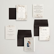 "Sketched Flora" - Wedding Invitations in Cream by Paper Raven Co. - Invitation Suite