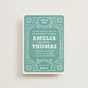 "Fiesta Folk Art" - Wedding Invitations in Lagoon by root beer float - Front