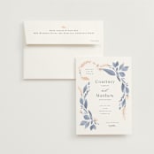 "Cascading Floral" - Wedding Invitations in Lagoon by Corinne Malesic - Invitation with Envelope