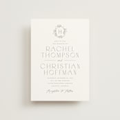 "Simple Crest" - Wedding Invitations in Sage by Kristen Smith - Front