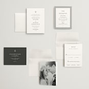 "Upper East" - Wedding Invitations in Charcoal by Megan Davis - Invitation Suite