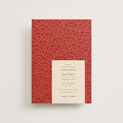 "Mizu Pattern" - Wedding Invitations in Ruby by Kanika Mathur - Front