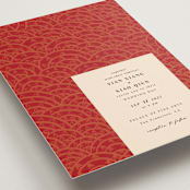 "Mizu Pattern" - Wedding Invitations in Ruby by Kanika Mathur - Detail