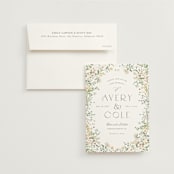 "Avery" - Wedding Invitations in Lemongrass by Jennifer Wick - Invitation with Envelope