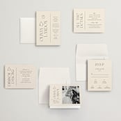 "The Manor" - Wedding Invitations in Buff by Pixel and Hank - Invitation Suite
