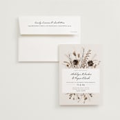 "Gone To Seed" - Wedding Invitations in Taupe by Honeybunch Studio - Invitation with Envelope