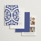 "Topkapi" - Wedding Invitations in Cobalt by Nazia Hyder - Back of Card Options