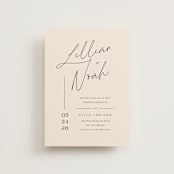 "Modern Aligned" - Wedding Invitations in Creampuff by Carolyn MacLaren - Front