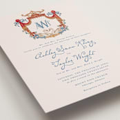 "Swan Crest" - Wedding Invitations in Royal by Cass Loh - Detail