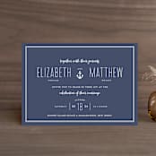 "Down by the Sea" - Wedding Invitations in Marine by Sandra Picco Design - Front