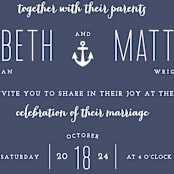 "Down by the Sea" - Wedding Invitations in Marine by Sandra Picco Design - Detail