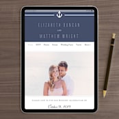 "Down by the Sea" - Wedding Invitations in Marine by Sandra Picco Design - FREE Wedding Website