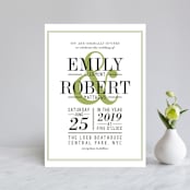 "Wed in Type" - Wedding Invitations in Moss by Ariel Rutland - Front