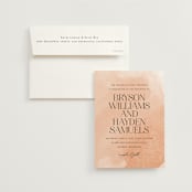 "Swept" - Wedding Invitations in Blush by Snow and Ivy - Invitation with Envelope