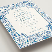 "watercolor tile" - Wedding Invitations in Navy by Anastasia Makarova - Detail