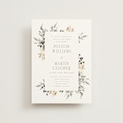 "Sprigs of Joy" - Wedding Invitations in Pearl by Leah Bisch - Front