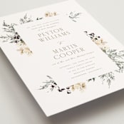 "Sprigs of Joy" - Wedding Invitations in Pearl by Leah Bisch - Detail