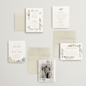 "Sprigs of Joy" - Wedding Invitations in Pearl by Leah Bisch - Invitation Suite