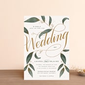 "Love Grows" - Wedding Invitations in Leaf by Leah Bisch - Front