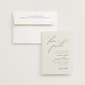 "Love and Faith" - Wedding Invitations in Vanilla by Louise Kay - Invitation with Envelope