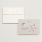 "Love Note" - Wedding Invitations in Ecru by AK Graphics - Invitation with Envelope