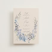 "Wildflower Wreath" - Wedding Invitations in Sky by Grace Kreinbrink - Front