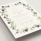 "Wildflower Trellis" - Wedding Invitations in Iris by Everett Paper Goods - Detail