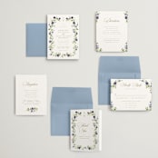"Wildflower Trellis" - Wedding Invitations in Iris by Everett Paper Goods - Invitation Suite