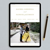 "Luxe Border" - Wedding Invitations in Gold by Sarah Brown - FREE Wedding Website