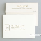 "Luxe Border" - Wedding Invitations in Gold by Sarah Brown - FREE Recipient Addressing